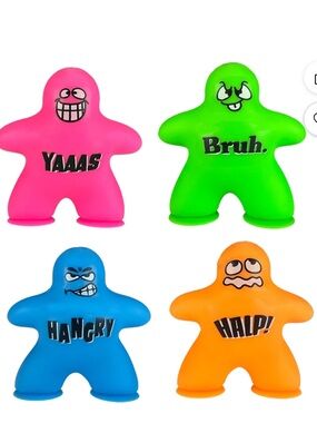 Squishy SUCH FUN Neon colors- suction dude -stretch Stress Toys